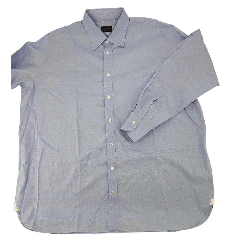 New & Lingwood Shirt 3XL Mens Light Blue Pin Stripe Dress‎ Shirt London